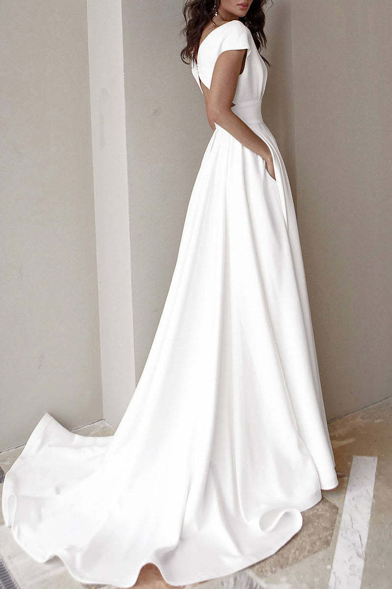 Celebrities Elegant Solid Bandage V Neck A Line Dresses