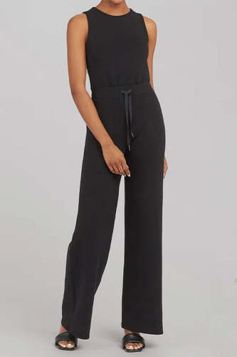 Casual Simplicity Solid Pocket O Neck Loose Jumpsuits