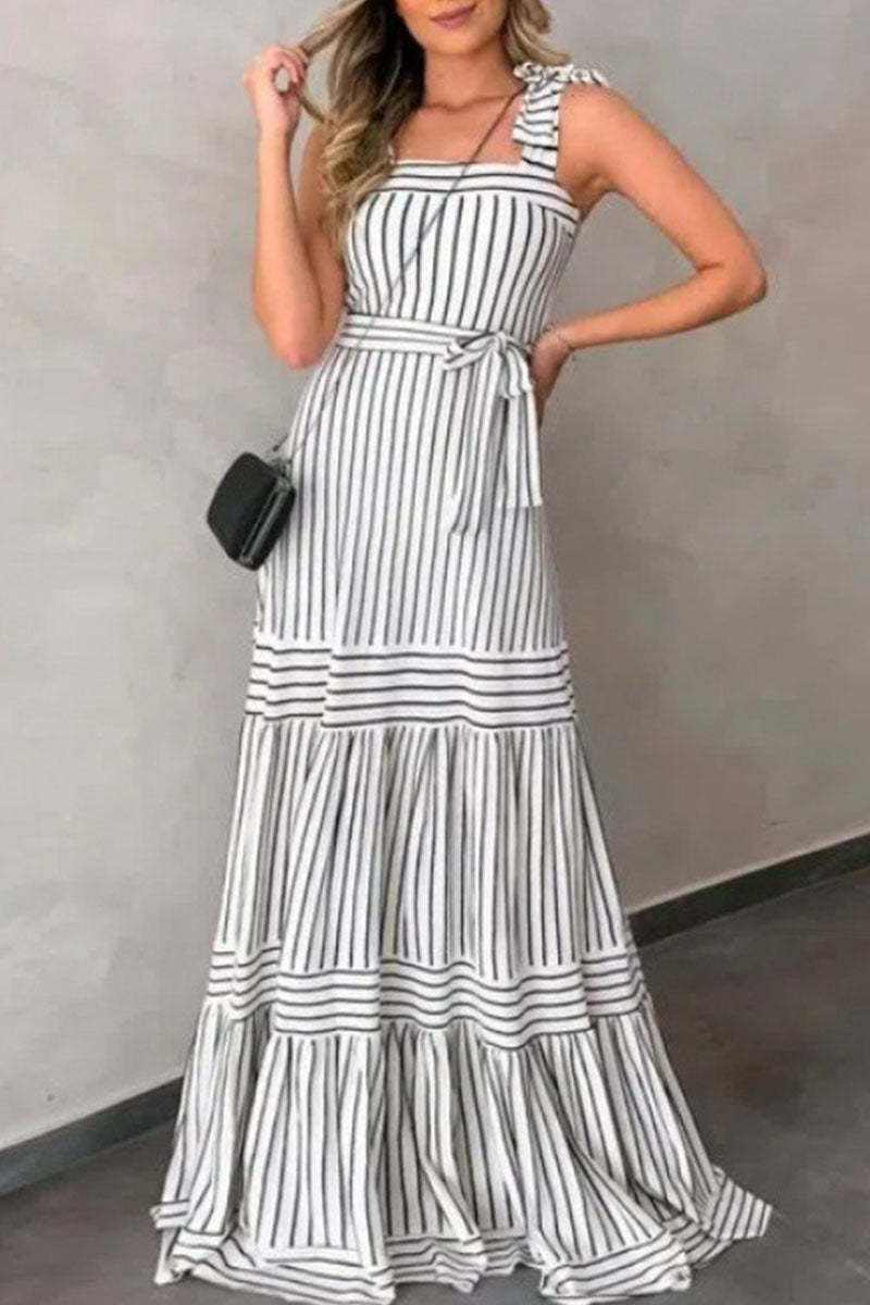 Casual Striped Patchwork Comfortable Dress main image 0