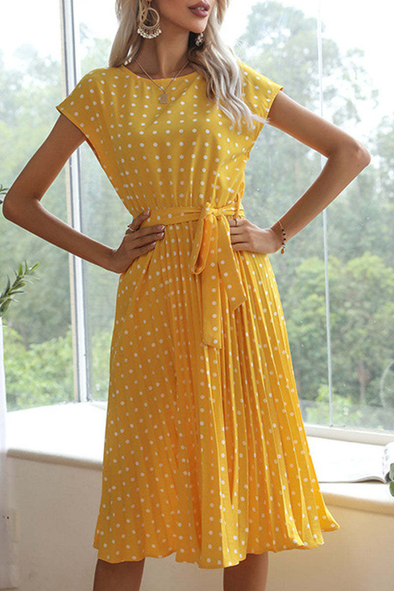 Fashion Solid Frenulum O Neck Straight Dresses
