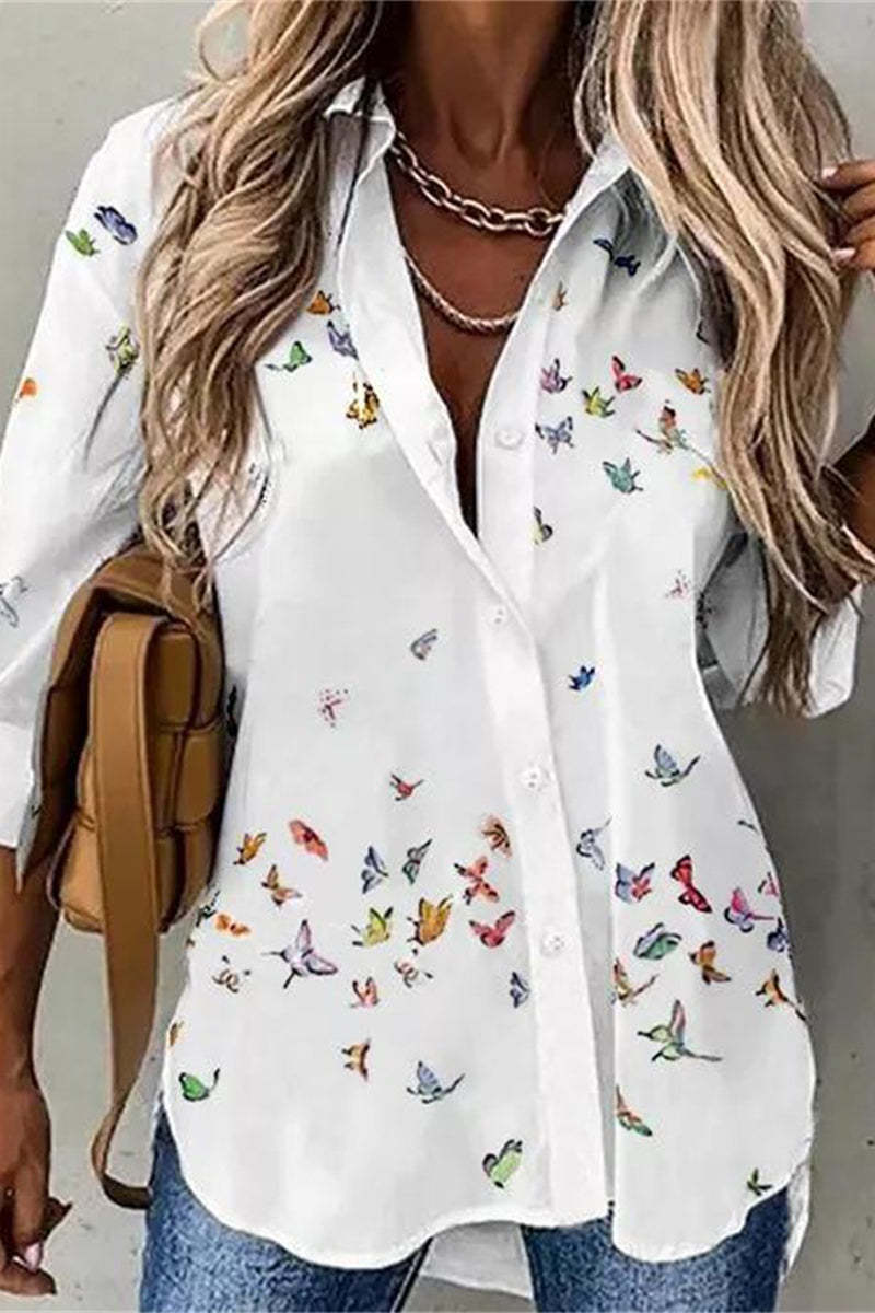 Casual Plaid Buckle Turndown Collar Tops(3 Colors)