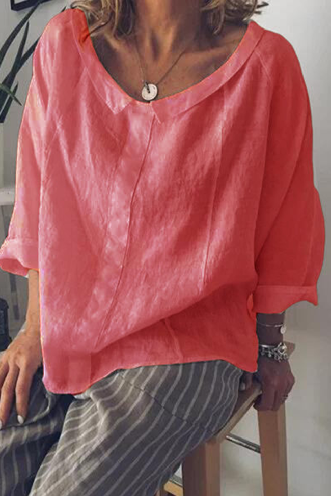 Sweeter Solid Split Joint O Neck Long Sleeve Two Pieces