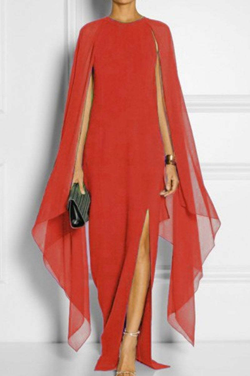 Casual Solid Slit V Neck Evening Dress Dresses(3 Colors)