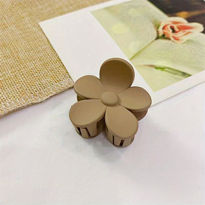 1\u002F5pcs Solid Color Flower Shaped Claw Clip Cute Jaw Clip For Thin Hair Ponytail Holder Hair Clip Women Girls Hair Accessories Hair Clips