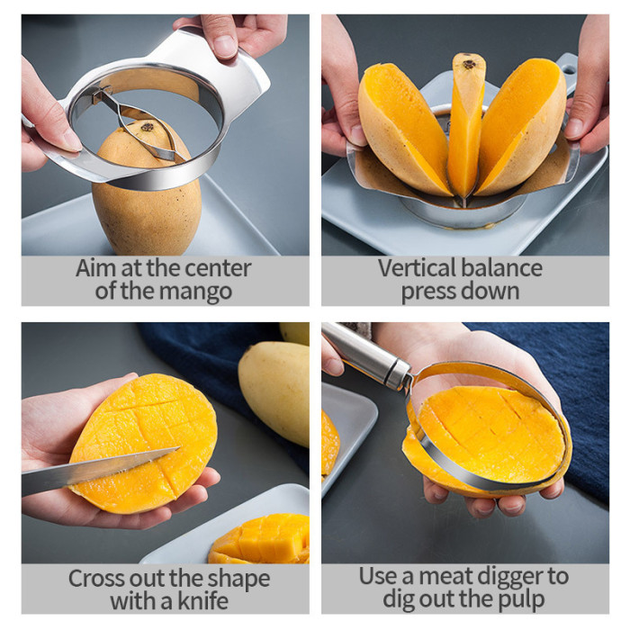 1pc 304 Stainless Steel Mango Cutter Mango Divider Mango Knife Fruit Tool Kitchen Accessory Kitchen Gadget Home Supply