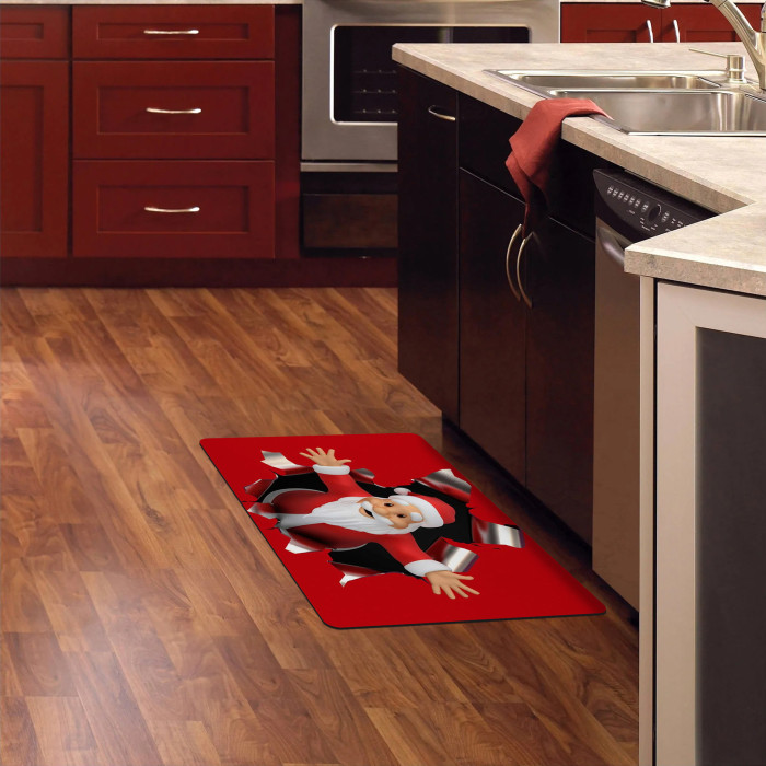 1pc Santa Claus Floor Mat, Household Non-slip Floor Mat, Home Bedroom Door Absorbent Mat, Bathroom Quick-drying Floor Mat