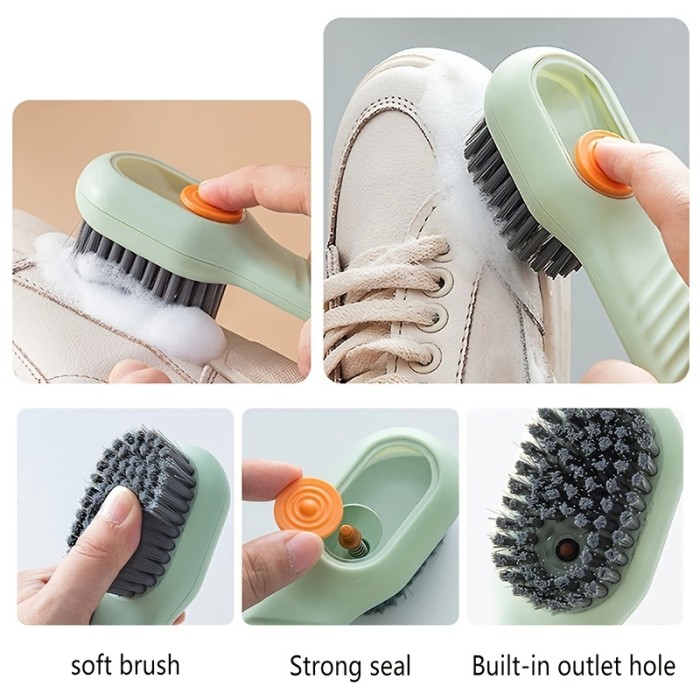 1pc, Scrubbing Shoe Brush, Waterproof Multifunctional Plus Fluid Shoe Brush, Home Soft Bristle Laundry Brush, Wash Shoes Special No Hurt Brush For Laundry Living Room Bathroom