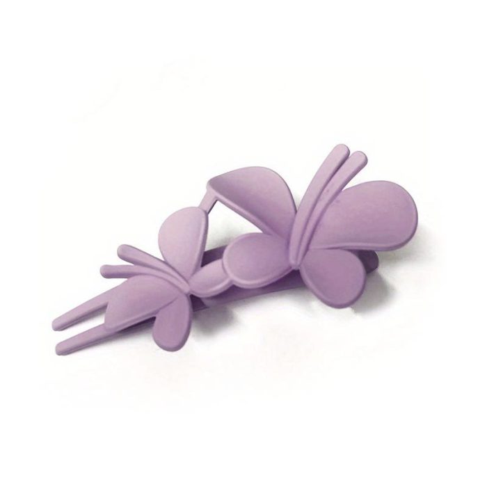 Frosted Plastic Butterfly Hair Clip Solid Color Vintage Barrettes Women Hair Accessories