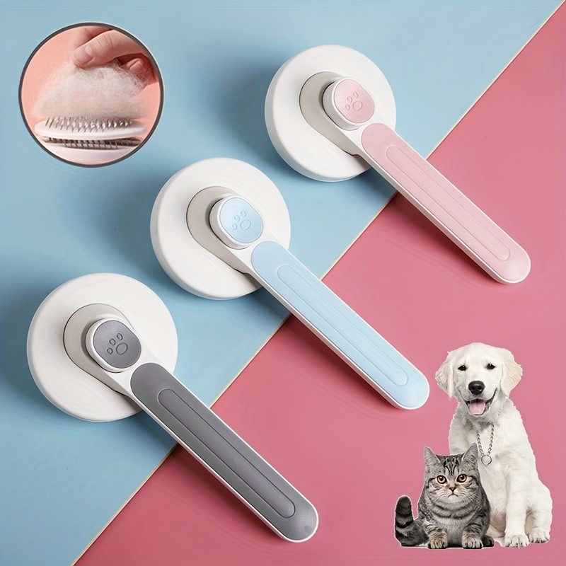 Pet Grooming Hair Removal Massage Comb For Cats And Dogs, Dog Self-Cleaning Slicker Brush
