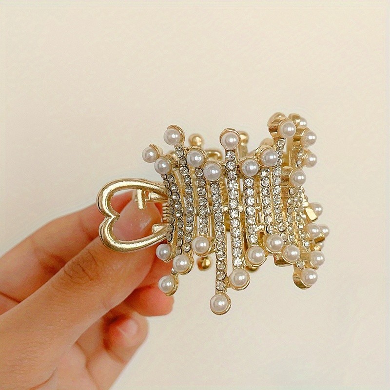 Crown Hair Clip Rhinestone Claw Clips For Ponytail Holder, Alloy Crown Fixed Hairpin, Shining Crystal Hair Clips Hair Accessories Women