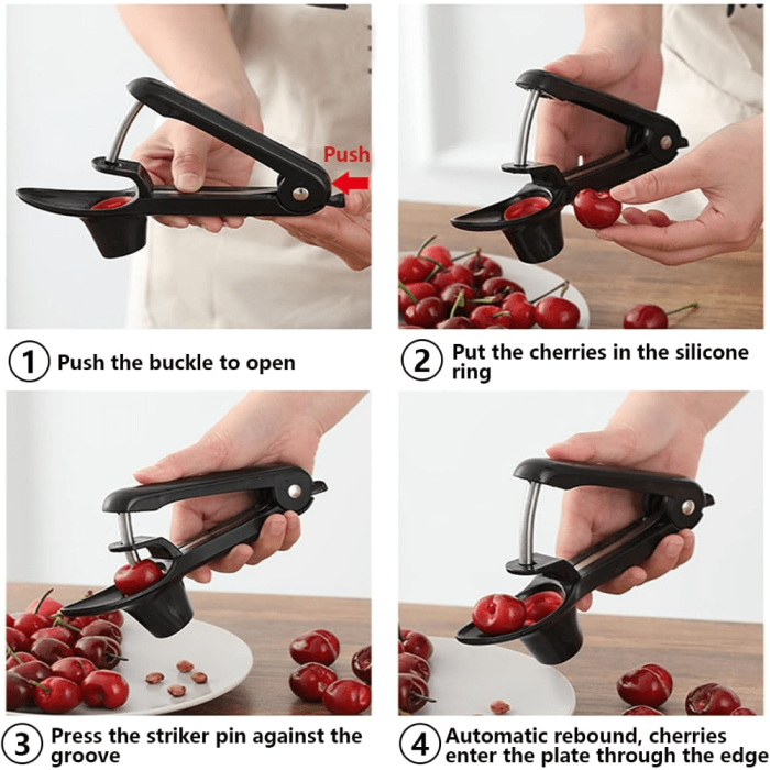 1pc, Cherry Pitter, Olive Pitter, Jujube Core Remover, Fruit Corer With Space-Saving Lock Design, Household Jujube Corer, Creative Jujube Corer, Reusable Cherry Corer, Fruit Pitter, Hawthorn Core Remover, Cherry Corer, Kitchen Tools