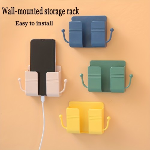Organize Your Home with This Wall Mounted Remote Control, Mobile Phone and Charging Multifunction Hook Storage Box!