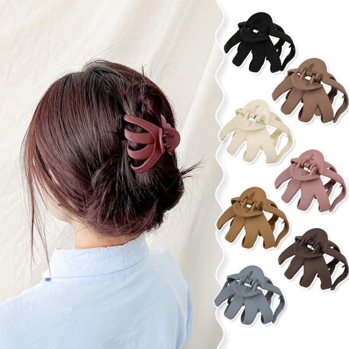 9pcs\u002F4pcs\u002F1pc Large Hair Clips For Women Matte Texture Claw  For Thick Hair Thin Hair Classic Frosted Hair For Girls