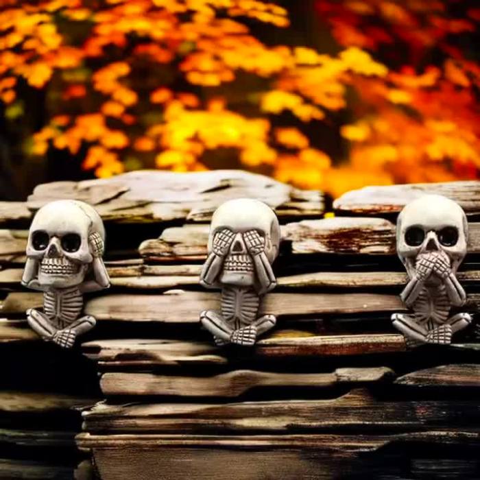 3 Pieces\u002Fset, Three Ghost Head Car Interior Decorations, Personality Creative Car Supplies, Lucky Ornaments, Halloween Decoration, Desktop Ornaments Decoration, Home Ornaments,For Home Office Room Decor Birthday Halloween ,Indoor Home Decor