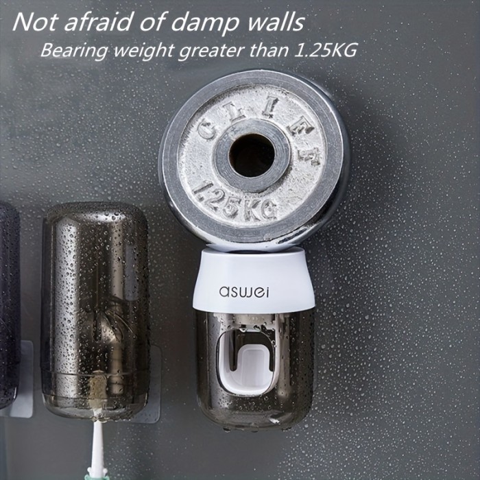 Upgrade Your Bathroom with This Automatic Hands-Free Toothpaste Dispenser & Wall Mounted Holder!