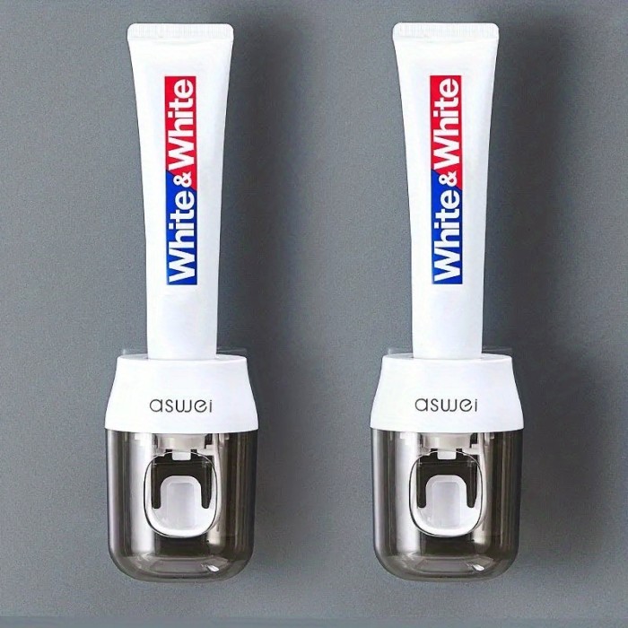 Upgrade Your Bathroom with This Automatic Hands-Free Toothpaste Dispenser & Wall Mounted Holder!