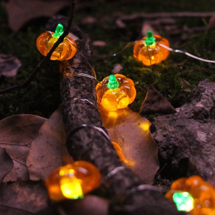 1set  20 LED Halloween Pumpkin String Lights, Copper Wire Fairy Lights, Ghost Festival Decor, Thanksgiving Halloween Gift Battery-powered Halloween Lights