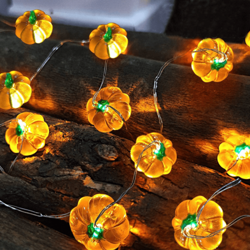 1set  20 LED Halloween Pumpkin String Lights, Copper Wire Fairy Lights, Ghost Festival Decor, Thanksgiving Halloween Gift Battery-powered Halloween Lights