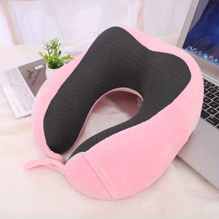 U-Shaped Memory Foam Neck Protection Pillow - Disassembles & Washes Easily for Travel & Aircraft Use