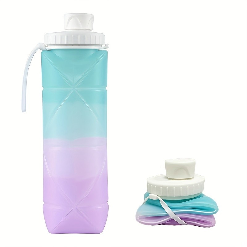 1pcs 20oz\u002F600ml Durable Collapsible Silicone Water Bottles Foldable Silicone Travel Water Bottle With Box For Gym Camping Hiking Travel