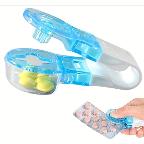 1\u002F2pcs Portable Pill Taker, Pill Cutter For Small Pills, Storage Box Medication Dispenser, For Outdoor Camping Travel