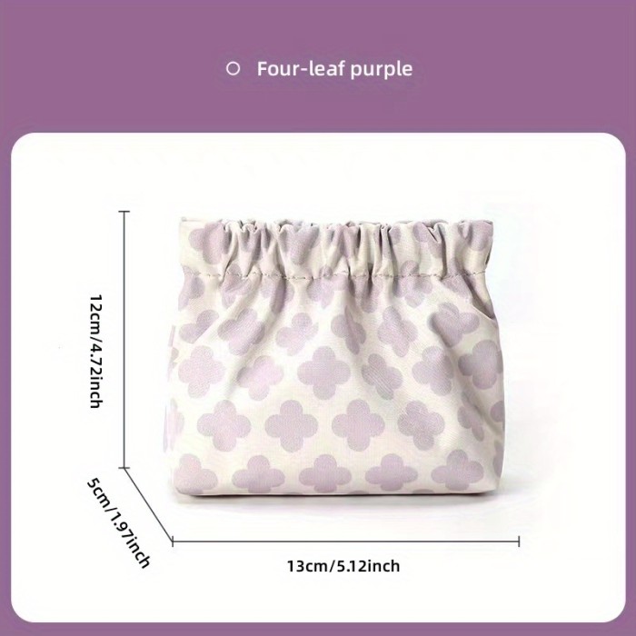 A Shrapnel Printing Key Change Data Line Storage Bag Portable Mini Travel Portable Lipstick Bag Small Cosmetic Bag