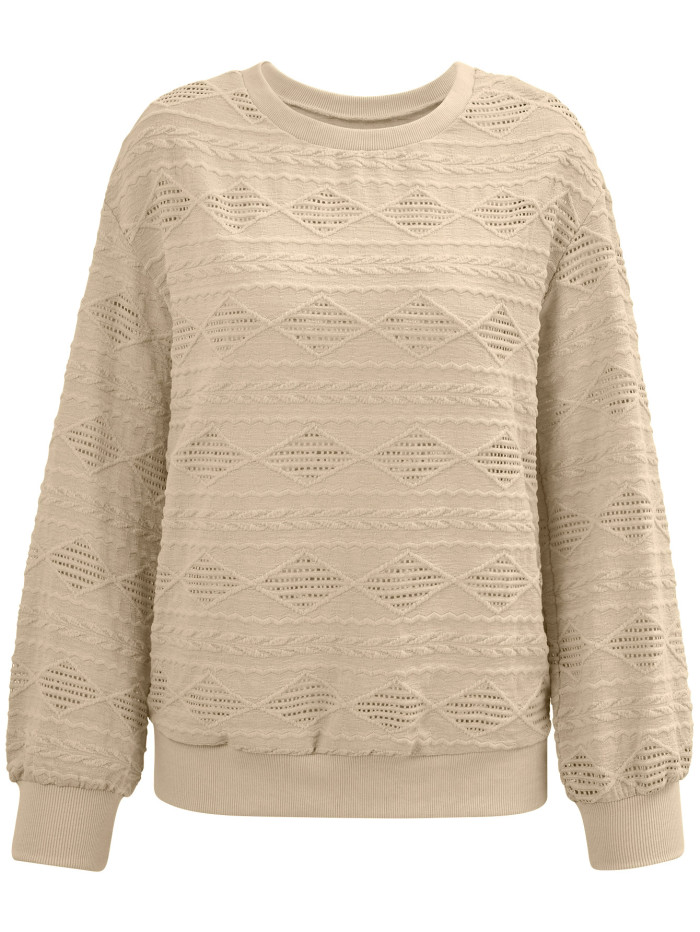 Casual New Women's Fashion Crewneck Slim Fit Long Sleeve Knit Sweatter