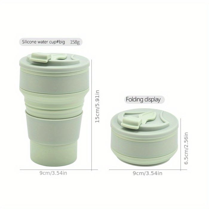 2pcs, Collapsible Silicone Water Cups, 11.8oz\u002F17oz Foldable Coffee Cups, Drinking Cups, Mouthwash Cups, Summer Drinkware, Travel Accessories, Home Kitchen Items, Birthday Gifts, Mothers Day Gifts, Teacher Gifts