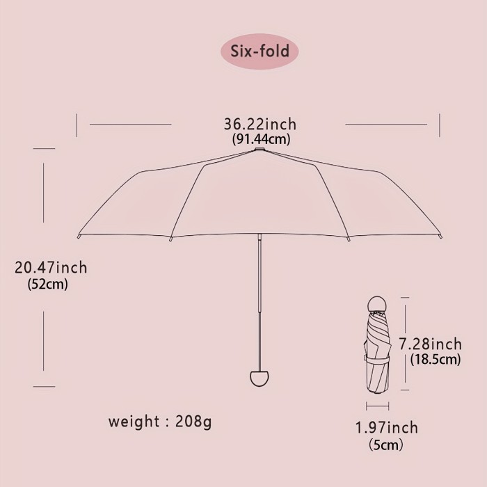 Ultralight And Compact Portable Capsule Umbrella UV Protection Umbrella Mini Five-fold Umbrella