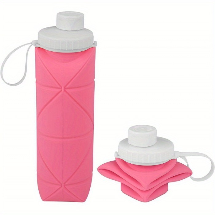 1pcs 20oz\u002F600ml Durable Collapsible Silicone Water Bottles Foldable Silicone Travel Water Bottle With Box For Gym Camping Hiking Travel