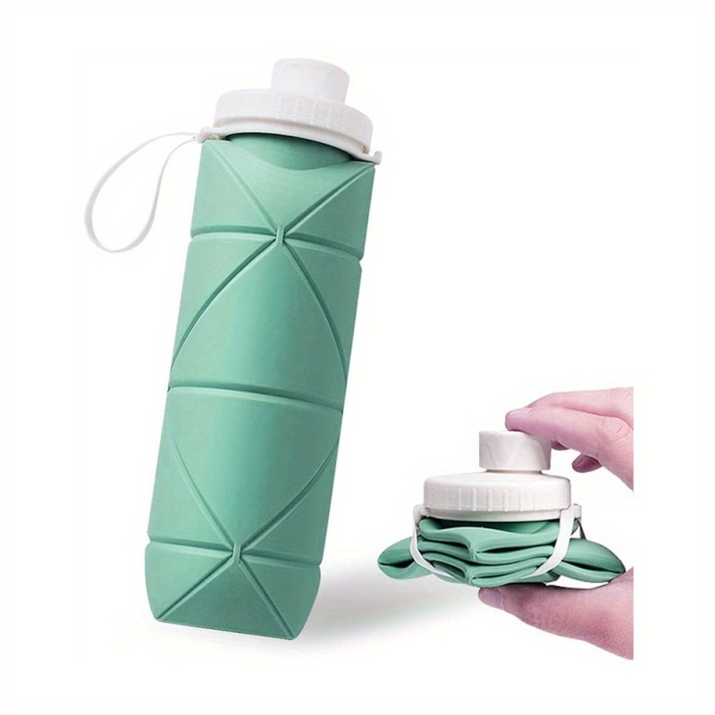 1pcs 20oz\u002F600ml Durable Collapsible Silicone Water Bottles Foldable Silicone Travel Water Bottle With Box For Gym Camping Hiking Travel