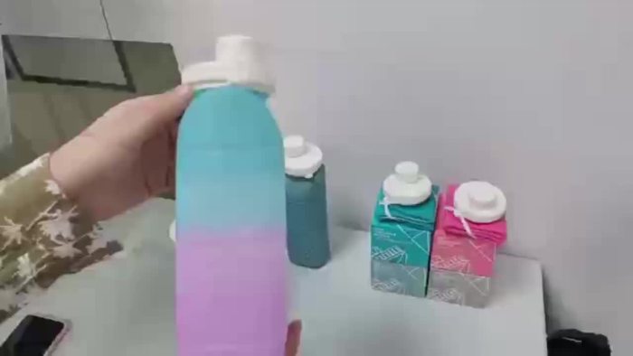 1pcs 20oz\u002F600ml Durable Collapsible Silicone Water Bottles Foldable Silicone Travel Water Bottle With Box For Gym Camping Hiking Travel