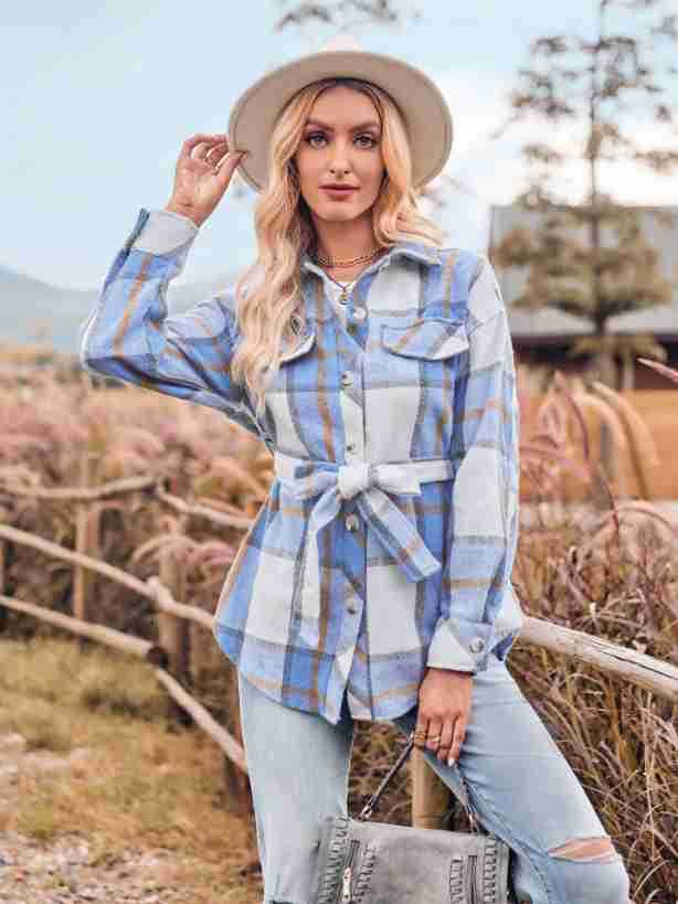 New Casual Plaid Long-sleeved Coat