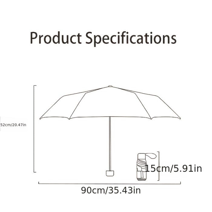 1pc Popular Multi-color Folding Portable Mini Pocket Umbrella, Six-fold Umbrella, Rainy And Sunny Dual-use Umbrella, High-quality Umbrella