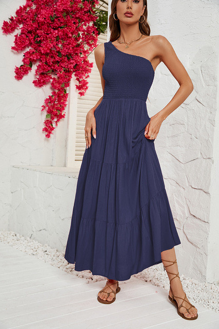 Elegant Fashion Casual Solid Color Maxi Dress