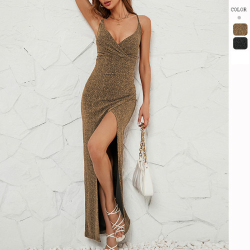 Sexy Fashion Solid Color Slip Maxi Dress