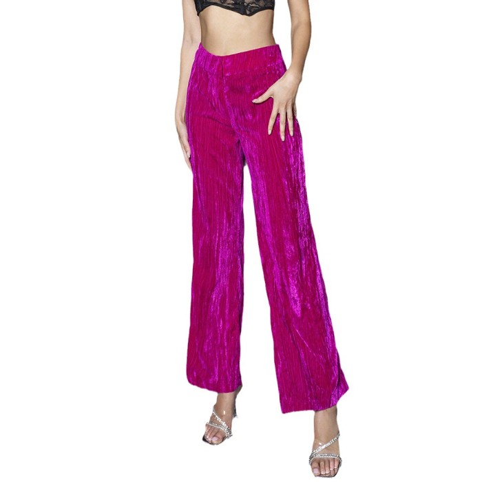 New Sexy Simple Velvet Gradient Slim Fit Versatile Pants