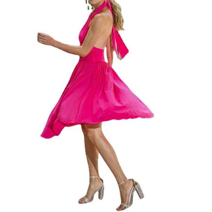 New Women's Stylish Halterneck Resort-inspired Midi Dress