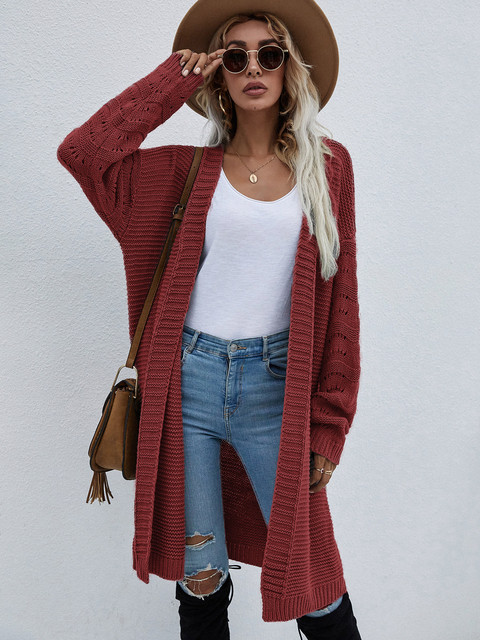 Women's Casual Solid Color Knitted Cardigan