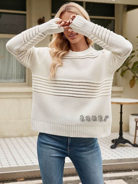 Women's Knitwear Fashion Striped Casual Pullover Sweater