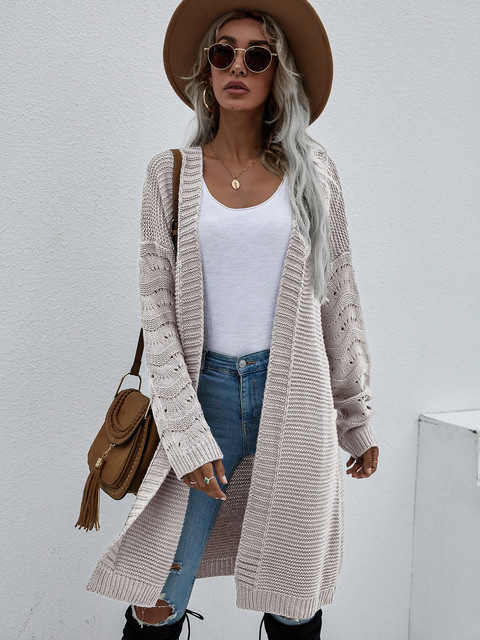 Women's Casual Solid Color Knitted Cardigan