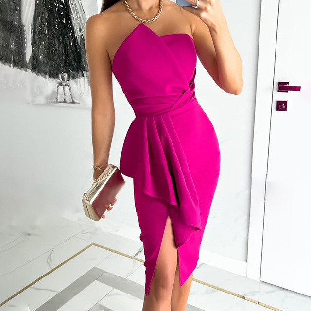 Women's Irregular Elegant Sexy Party Dress Wedding Guest Dress