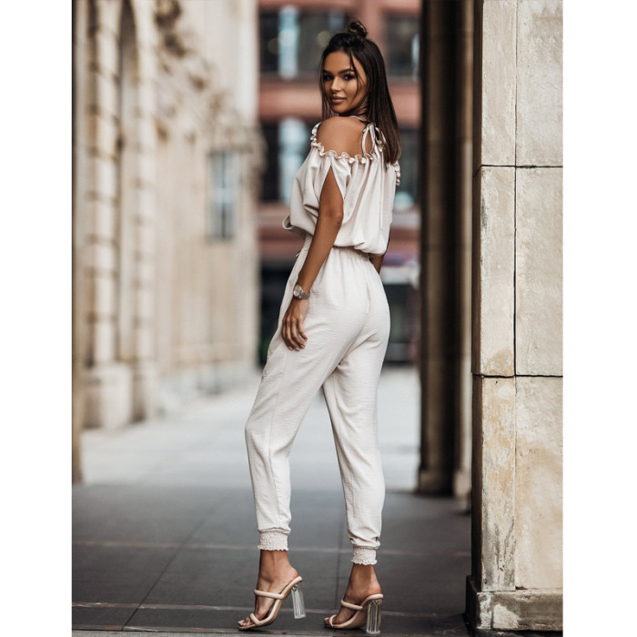 Women Fashion Street Style Sexy V Neck Casual Jumpsuits
