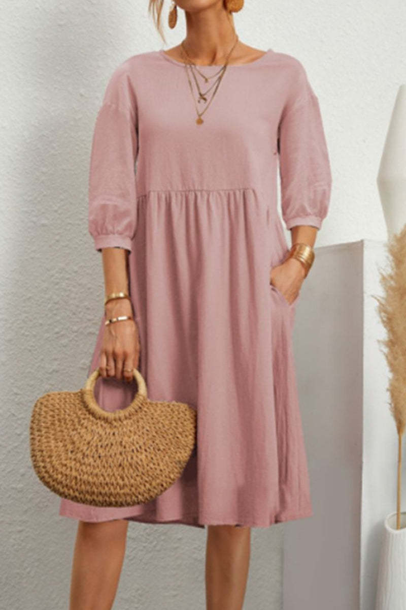 Casual Simplicity Solid Patchwork O Neck Tops(6 Colors) main image 0