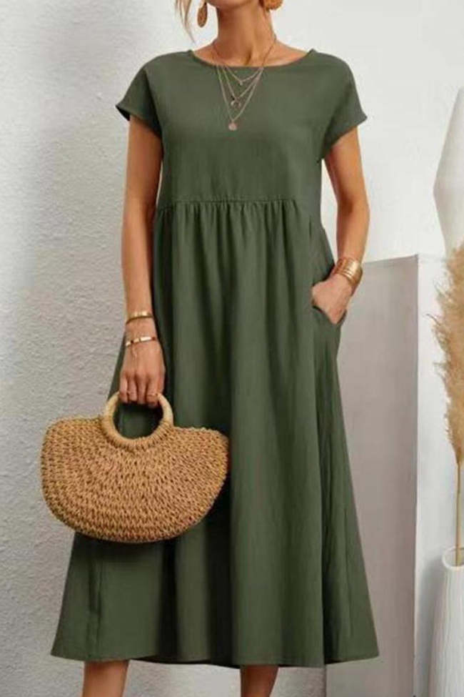 Solid Color Casual Solid Color Pocket Dress main image 0