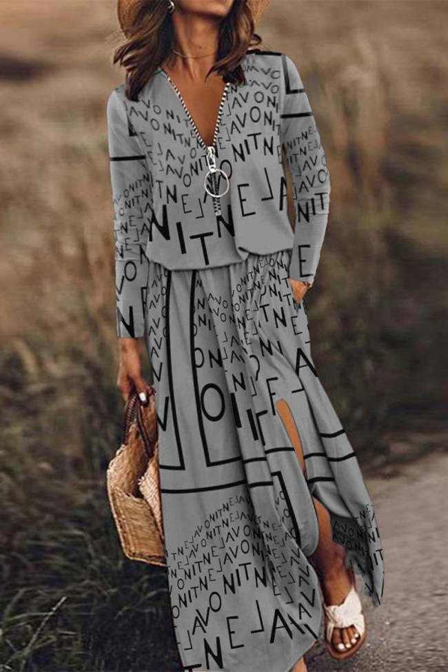 Casual Buttons Irregular O Neck Irregular Dresses