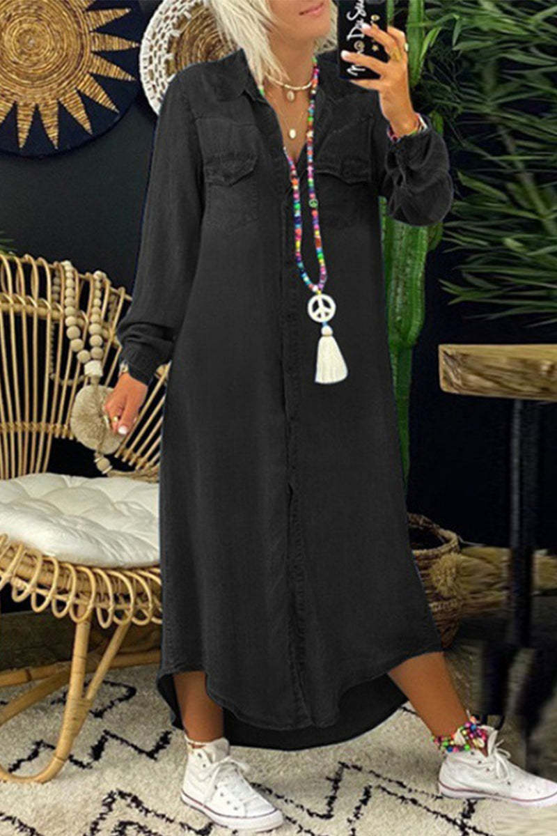Long Sleeve Solid Color Patchwork Hoodie Dress