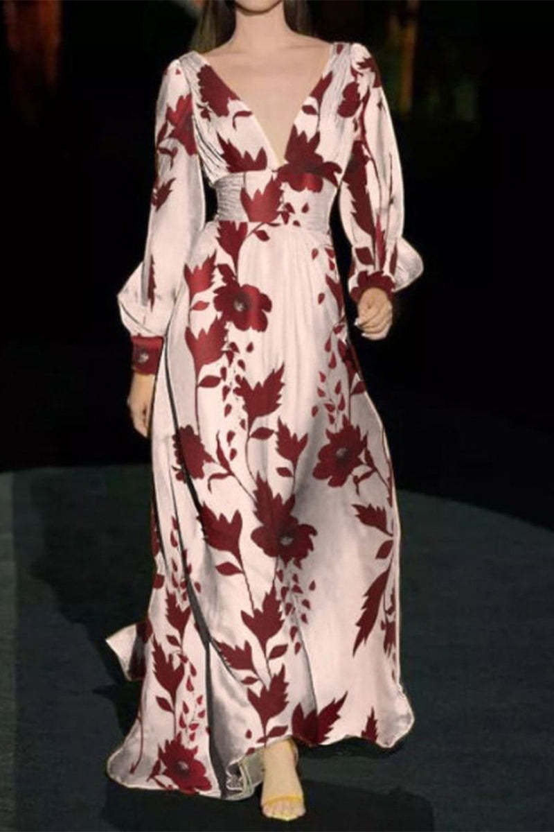 V-Neck Printed Dress