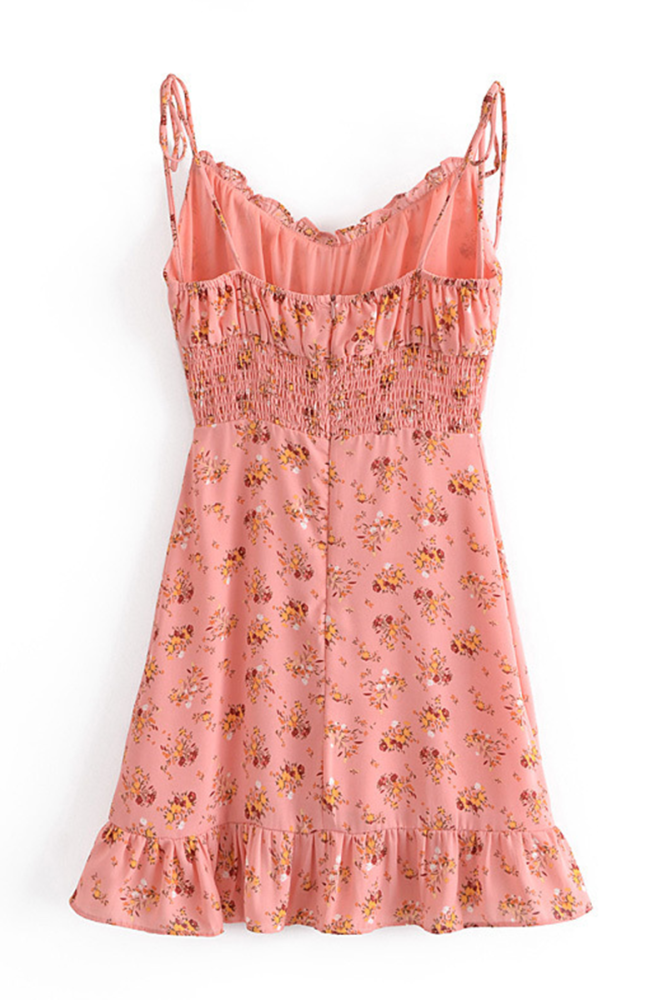 Elegant Floral Frenulum Stringy Selvedge V Neck A Line Dresses