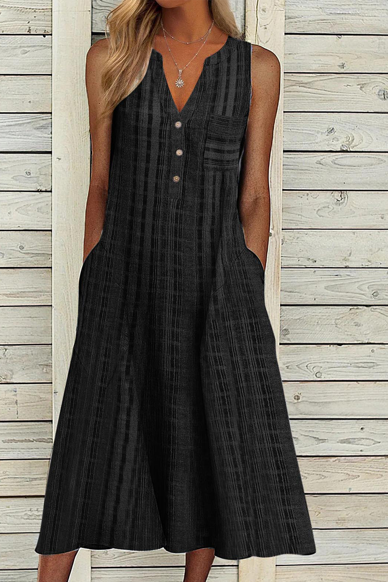 Casual Print Patchwork V Neck A Line Dresses